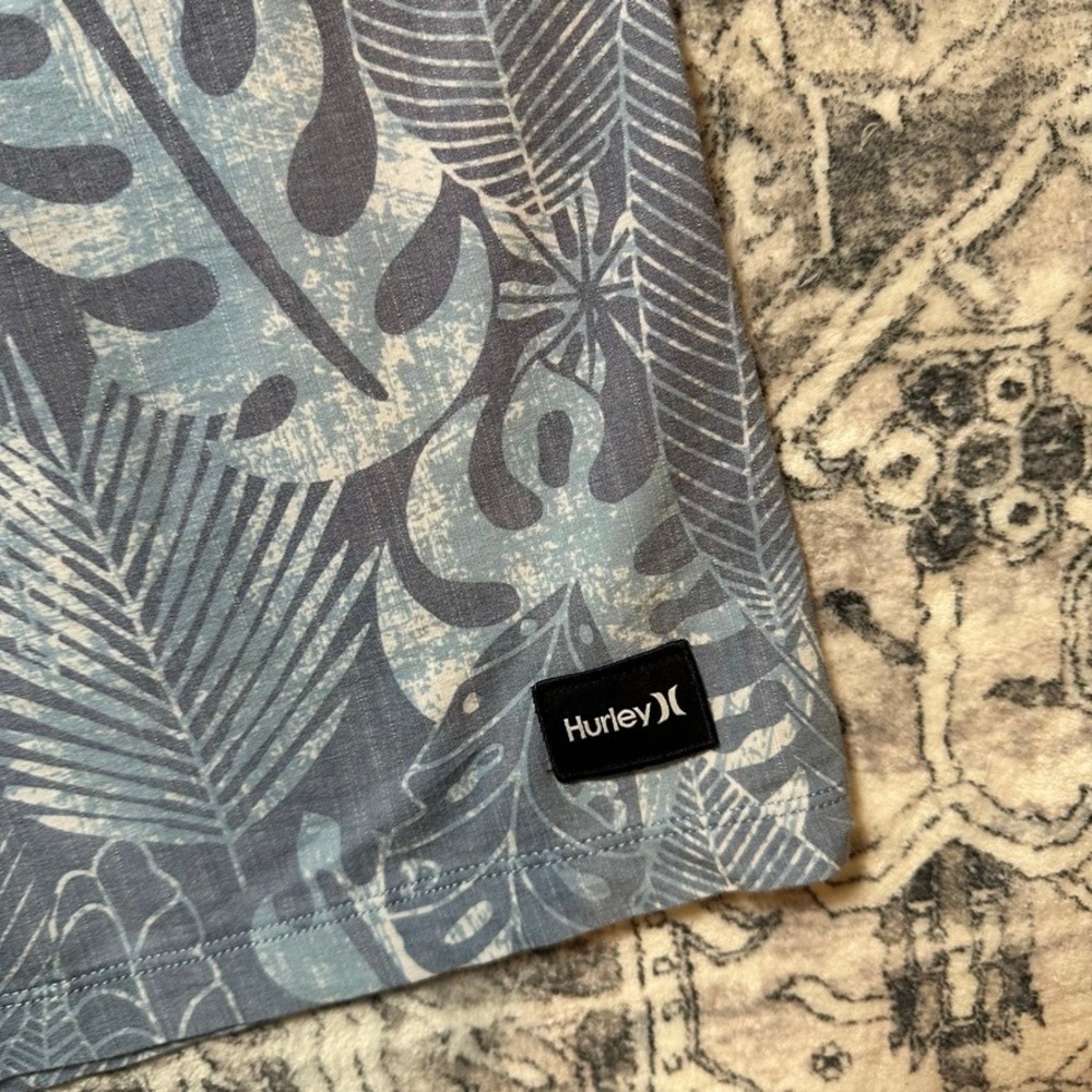 Hurley Phantom Board Shorts Mens 36 Blue Grey Tropical Leaf Print Surf Trunks‎ - Picture 3 of 6